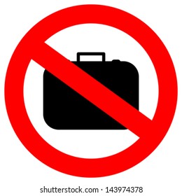 No hand baggage vector sign