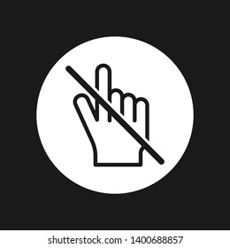 No Hand cursor sign vector icon. Do not touch or press. Simple modern design illustration.