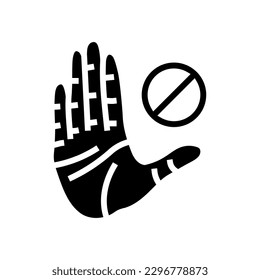 no hand glyph icon vector. no hand sign. isolated symbol illustration