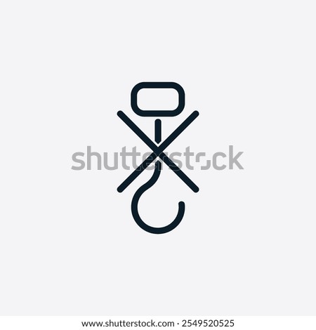 No hand hooks Cargo signs. Modern packaging symbol. High quality black style vector illustrator.