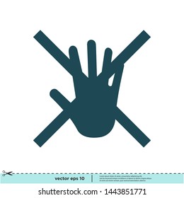 no hand icon or do not touch symbol vector logo design element
