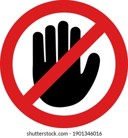 No hand icon with flat style. Isolated vector no hand icon image, simple style.