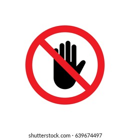 Similar Images, Stock Photos & Vectors of Forbidden sign with stop hand ...