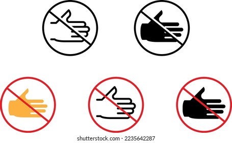 "no hand" icon , Vector illustration