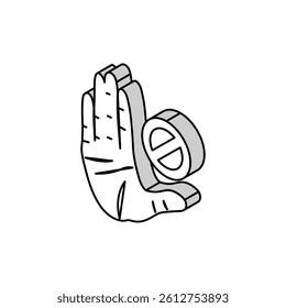 no hand isometric icon vector. no hand sign. isolated symbol illustration