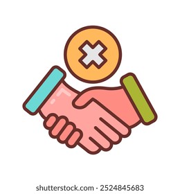 No Hand Shake Filled Icons , Vector illustration