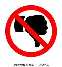 No Hand sign illustration. 