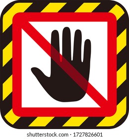 Sin signo de mano Isolación de ilustración vectorial