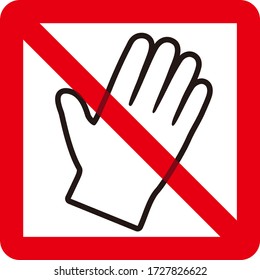 No hand sign Isolated vector illustration