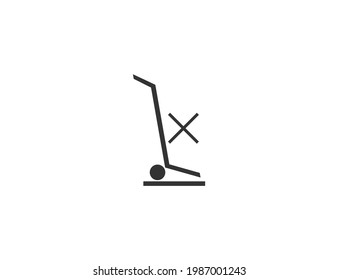 No hand truck here symbol, icon. Vector illustration.