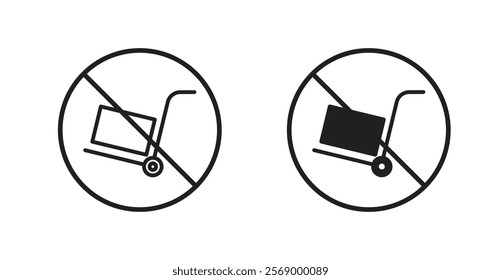 No hand truck sign vector set vector graphics designs