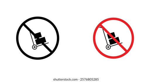 No hand truck sign vector pack for web designs