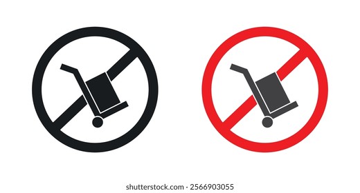 No hand truck signs set in black and colored