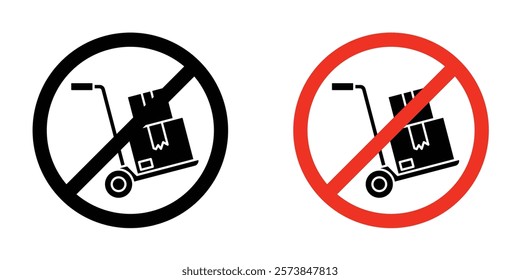 No hand truck signs vector set