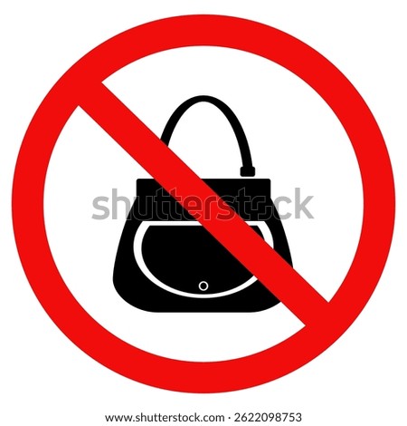No handbag sign. for indoor security. Vector illustration design