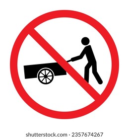 No Handcarts Sign Vector Illustration