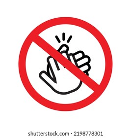 no hands clapping icon on white background