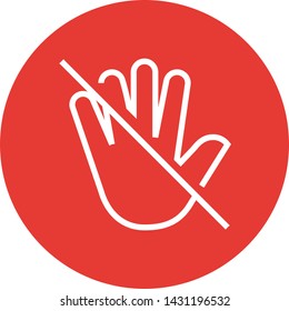 No Hands Don't Touch Outline Icon