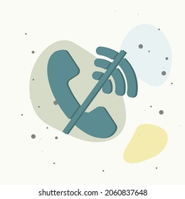 No handset vector icon. Flat image no phone icon on multicolored background. Layers grouped for easy editing illustration. For your design.