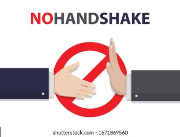 No Handshake Concept In A Flat Design. Business Hands Vector Illustration