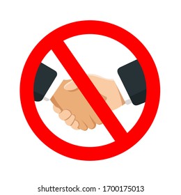 no handshake corona virus infection, covid 19, sosial distance, vector illustration