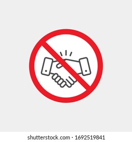 No handshake flat vector sign. Shake hands icon