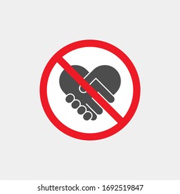 No handshake flat vector sign. Shake hands icon