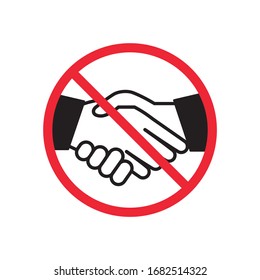 no handshake icon. avoid physical contact coronavirus.