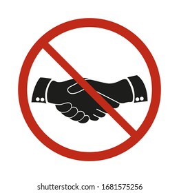 No handshake icon. Flat design. Vector illustration