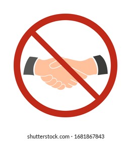 No hay icono de apretón de manos. Diseño plano. Ilustración del vector