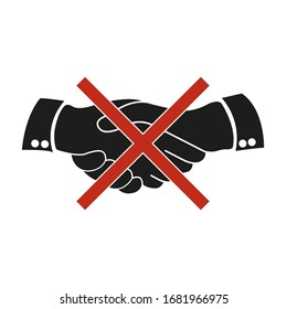No handshake icon. Flat design. Vector illustration