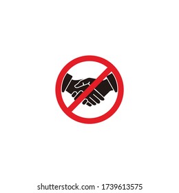 No handshake icon in a flat design. Vector illustration