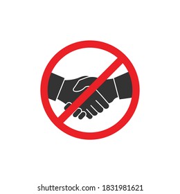 No handshake icon in flat style. stop shaking hands isolated on white background. Vector illustration