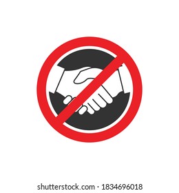 No handshake icon in flat style. stop shaking hands isolated on white background. Vector illustration