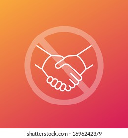 no handshake icon, shaking hands forbidden vector