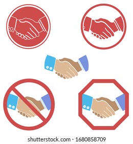 No Handshake icon. Vector illustration. No dealing. No collaboration