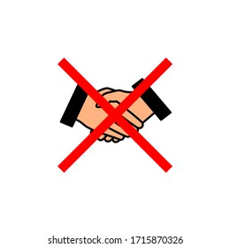 no handshake icon vector illustration. good for prevent coronavirus or self protect from virus transmission. perfect for any purposes.