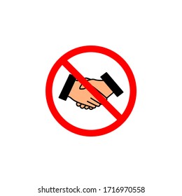 no handshake icon vector illustration. good for prevent coronavirus or self protect from virus transmission. perfect for any purposes.
