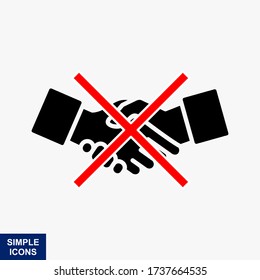 No Handshake icon. Vector illustration. No dealing. No collaboration