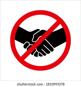 no handshake icon vector illustration. good for prevent coronavirus or self protect from virus transmission on white background