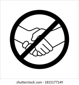 no handshake icon vector illustration. good for prevent coronavirus or self protect from virus transmission on white background