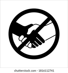 no handshake icon vector illustration. good for prevent coronavirus or self protect from virus transmission on white background