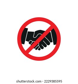 No hay icono de apretón de manos. Ilustración vectorial. Sin trato. Sin colaboración Eps 10