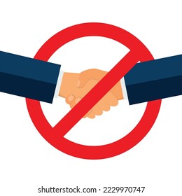 No Handshake icon. Vector illustration. No dealing. No collaboration Eps 10