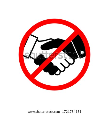 No handshake icon vector illustration. Stop contact. No deal. No physical contact. Prevention of coronavirus disease