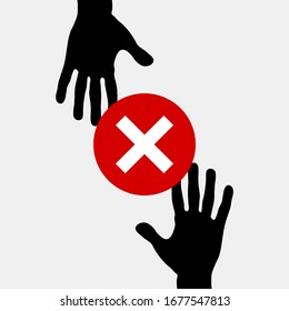 No Handshake Icon. Vector Image.