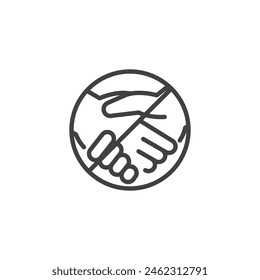 No Handshake line icon. linear style sign for mobile concept and web design. Stop handshake outline vector icon. Symbol, logo illustration. Vector graphics