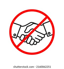No handshake line icon. Vector Handshake ban linear style