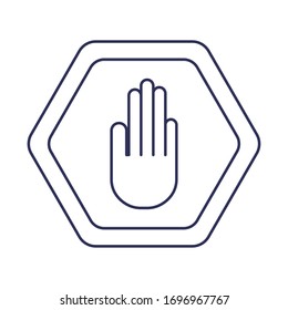 no handshake, line style icon vector illustration design