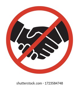No handshake sign or no deal agreement flat vector icon for print and websites